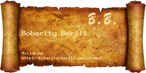 Boberity Berill névjegykártya